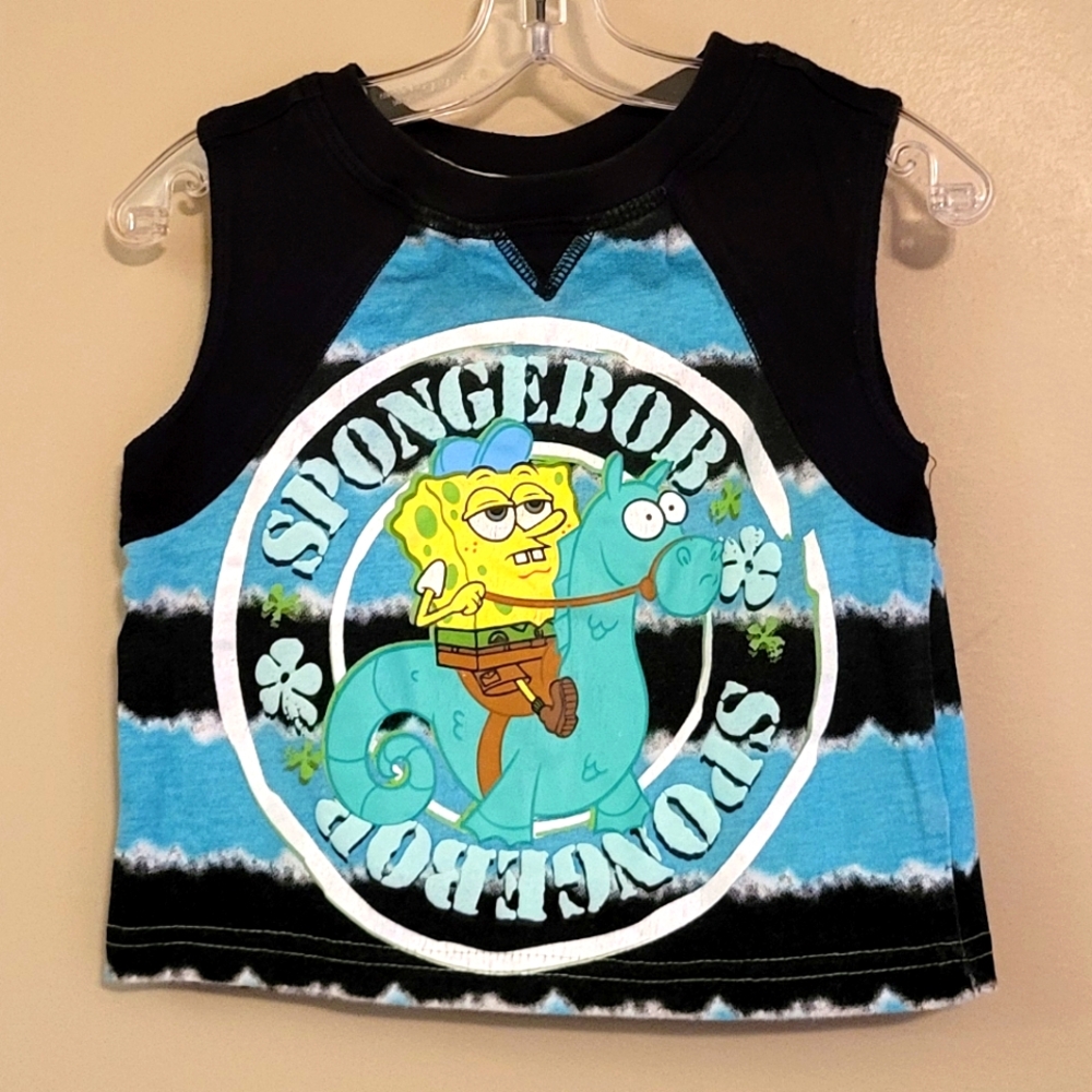 SpongeBob blue/black tank top
